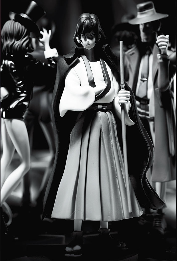 Lupin The Third Part 5 Creator x Creator Figure - Goemon Ishikawa (black and white)