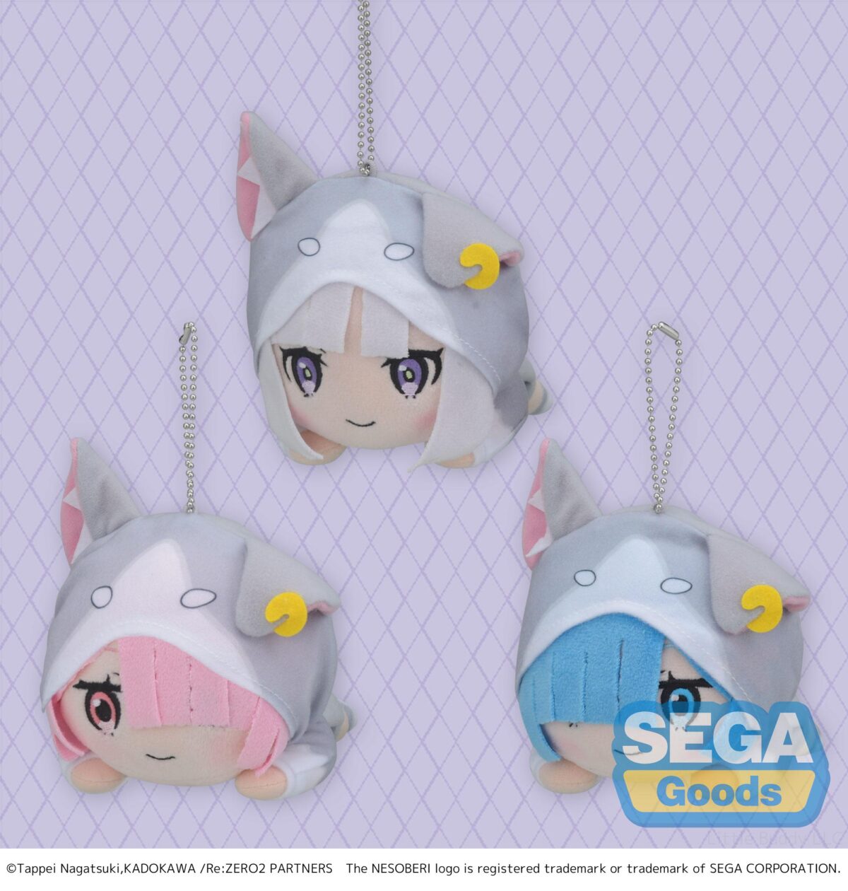 Nesoberi  (Lay-Down) - Re ZERO - Starting Life in Another World - MP Plush - Emilia Ram  Rem -The Great Spirit Pack-